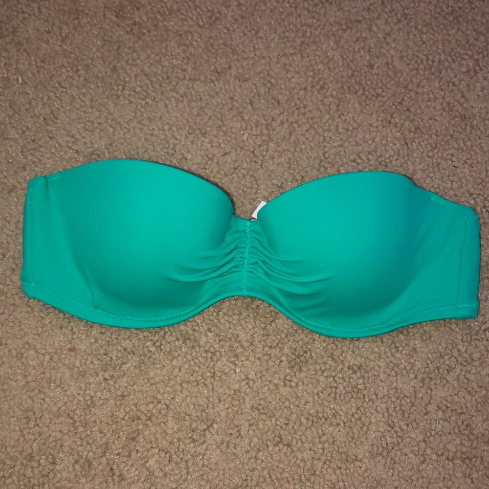 Green Strapless Swim Top